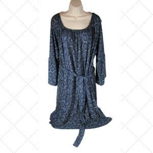 Michael Kors Snakeskin Print Dress Women's Size 2X True Navy Plus Size NEW